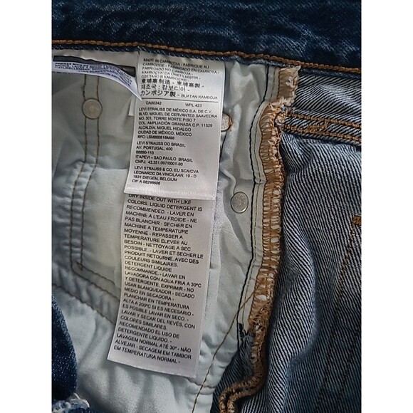 Levis Premium Womens 501 S Skinny Button Fly Jeans Distressed Big E Modern 28x30 - Picture 12 of 16